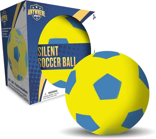 Vista 7 de Anywhere Ball, pelota de fútbol silenciosa, tamaño 8 pulgadas, espuma sin aire para entrenamiento en interiores, patadas y rebote realista, práctica