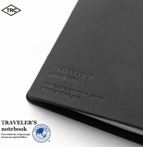 Vista 4 de Libreta negra de piel para viajeros Midori