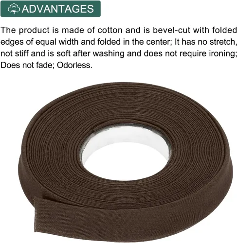 Vista 463 de MECCANIXITY Cinta al bies de doble pliegue de 1/2 pulgada de poliéster continuo a granel para costura, costura, dobladillo, encuadernación y Beige
