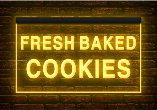 Vista 19 de 110138 - Letrero de neón con luz LED de 16 x 12 pulgadas, 110138 galletas recién horneadas para cafetería, pastelería, panadería, tienda, tienda 16