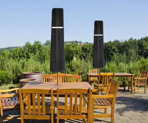 Vista 7 de Fundas de paraguas para sombrillas al aire libre, cubierta de sombrilla pequeña para sombrilla de mesa de 6 pies a 9 pies, impermeable, resistente