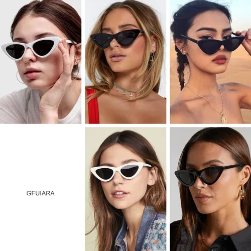 Vista 4 de Vintage Cat Eye Sunglasses for Women Classic Retro Narrow Cateye Shades UV400 Protection Sun Glasses Sunnies