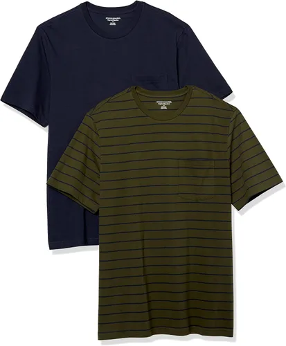 Vista 30 de Amazon Essentials Men's Short-Sleeve Crewneck Pocket T-Shirts, Pack of 2