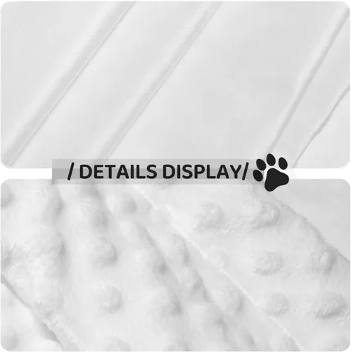 Vista 6 de Manta de felpa para mascotas, diseño de copos de nieve de Navidad, diseño de pata 3D, diseño de huellas de búfalo negro y rojo, manta suave