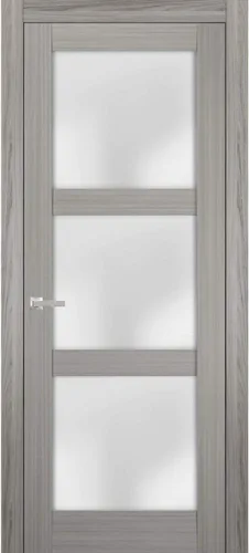 Vista 7 de Vidrio esmerilado sólido para puerta francesa, 30 x 96 pulgadas, color ceniza chocolate Lucía 2552, manija de marco de panel regular individual
