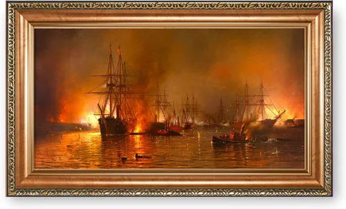 Vista 46 de A&T ARTWORK A Brisk Breeze por Willem van de velde Reproducciones de pintura de velero, impresiones en lienzo giclée para decoración del hogar, 20 x