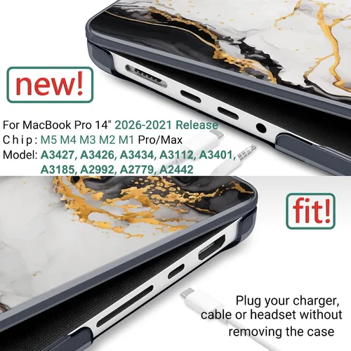 Vista 2 de DONGKE Funda para M5 MacBook Pro de 14 pulgadas 2025 2024-2021 M4 M3 M2 M1, cubierta de carcasa dura de plástico compatible con A3434 A3112 A3401
