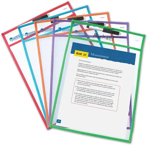 Vista 4 de Recursos de aprendizaje bolsillos para escribir y limpiar