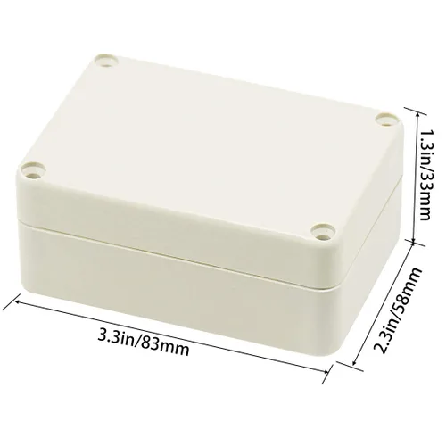 Vista 2 de Zulkit Caja de conexiones de plástico ABS a prueba de polvo impermeable IP65 Cajas eléctricas universales Caja de proyectos Gris 3.3 x 2.3 x 1.3