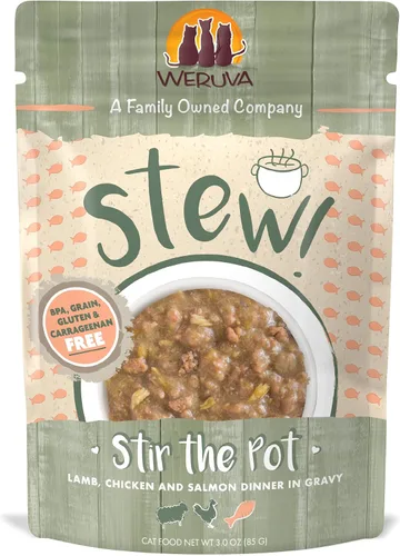 Vista 11 de Weruva Classic Cat Stews!, Kettle Call con carne de res, pollo y salmón en salsa, bolsa de 3 onzas (paquete de 12)