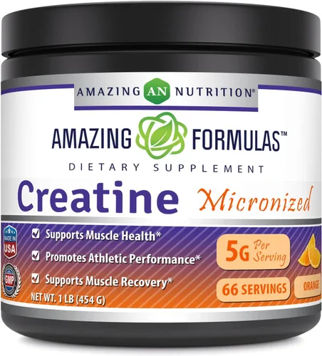Vista 5 de Amazing Formulas - Suplemento en polvo de monohidrato de creatina micronizada 5000 mg por porción Suplemento ideal antes y después