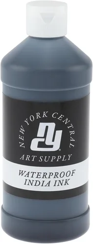 Vista 6 de New York Central Botella de tinta India de 1 onza: haz un impacto con tinta India negra mate, perfecta para artistas, caligrafía, ilustraciones y más