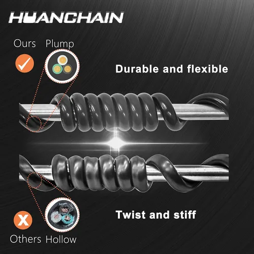 Vista 4 de HUANCHAIN Cable de extensión de 3 pies, calibre 16, negro, para interiores y exteriores, resistente al agua, flexible para clima frío, 3 puntas