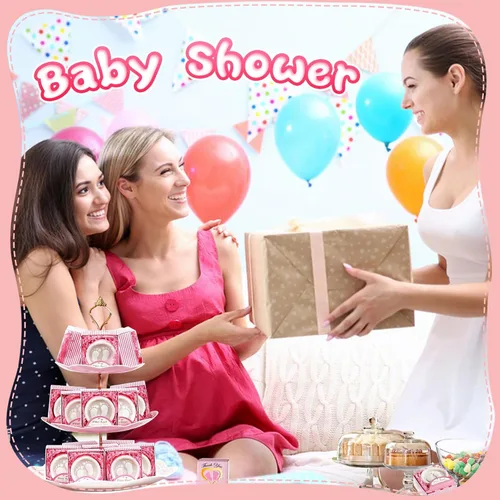 Vista 3 de AIXIANG Jabones para baby shower, hechos a mano, en caja de regalo rosa, regalos de jabón perfumado para pies de bebé, regalos y decoraciones