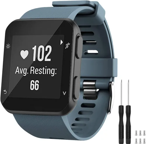 Vista 24 de GVFM banda compatible con Garmin Forerunner 35, silicona suave correa de repuesto para reloj inteligente Garmin Forerunner 35, se ajusta a muñeca