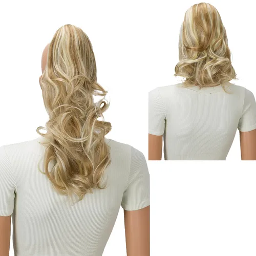 Vista 13 de PRETTYSHOP 16 o 20 pulgadas clip para el pelo en extensión cola de caballo 2 en 1 rizada resistente al calor
