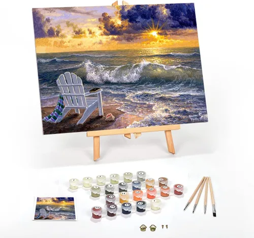 Vista 15 de Ledgebay Kit de Pintura por Números DIY para Adultos, Lienzo Enmarcado para Principiantes a Avanzados, Kit de Pintura por Números, los Kits Incluyen
