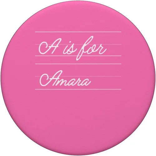 Vista 3 de Personalizado A es para Amara Nombre Estudiante Kindergarten Niña PopSockets Estándar PopGrip