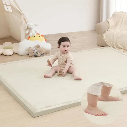 Vista 36 de Huloo Sleep - Tapete de juego para la habitación de bebés y niños pequeños, anticaídas, de espuma elástica de 1.3" de grosor, 28" x 72", terciopelo