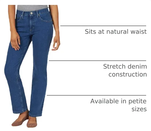 Vista 5 de Riders por Lee Indigo Pantalón de Jean de mujer corte clásico pierna recta Gulf