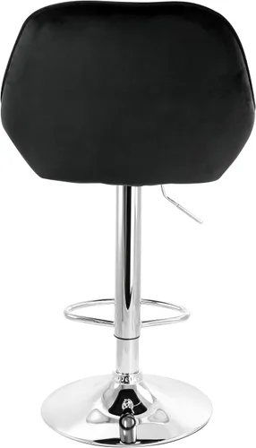 Vista 5 de Elama Taburetes de bar de terciopelo ajustables de 2 piezas en negro con base cromada, (ELM-221E)