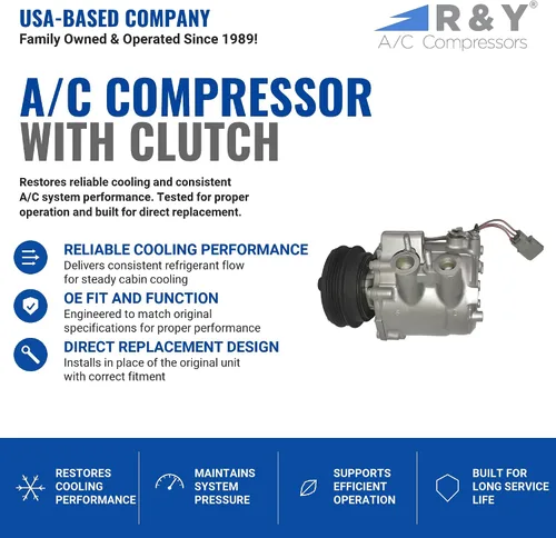 Vista 2 de RYC Compresor de aire acondicionado automotriz y embrague de A/C GG552 (se adapta a Honda Civic Hybrid 1.3L 2003, 2004, 2005)