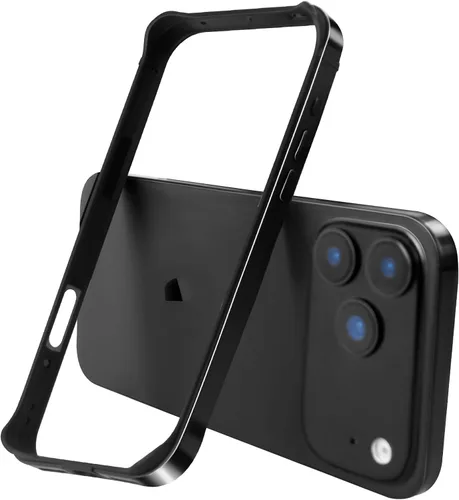 Vista 13 de Funda rígida delgada con marco de aluminio para iPhone 13 Pro, armadura de marco de metal con protección interior suave, protección de borde elevado