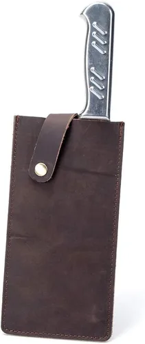 Vista 3 de Funda de cuero Crazy Horse, fundas universales para cuchillos de carne, protectores de bordes impermeables para cuchillos de chef, protectores
