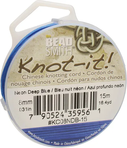 Vista 16 de The Beadsmith Knot-it - Cordón de nailon chino, color negro, 0.059 in de diámetro, carrete de 16.4 ft