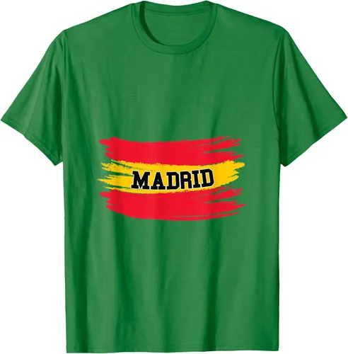 Vista 4 de Camiseta familiar de España Madrid con bandera española envejecida, Negro