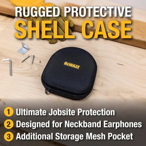 Vista 2 de DEWALT Funda protectora resistente para auriculares Pro Max, compacta y ligera con funda rígida para auriculares de EVA, resistente a los golpes