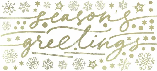 Vista 7 de RoomMates RMK4837GM Season's Greetings - Calcomanías de pared metálicas doradas