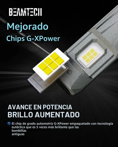 Vista 3 de BEAMTECH 90 05 Bombillas, 500% de brillo, Plug and Play, paquete de 2