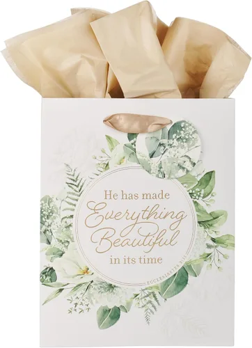 Vista 19 de Christian Art Gifts Bolsa de Regalo Retrato con Etiqueta y Juego de Papel de Seda para Mujeres: Quédate Quieta y Conoce - Salmo 46:10 Versículo