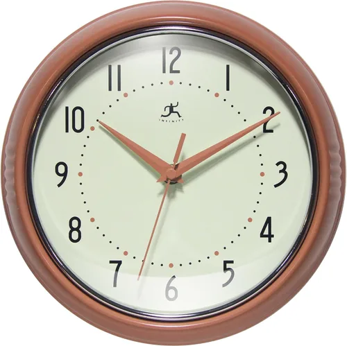 Vista 24 de Infinity Instruments Reloj de pared retro, reloj cuadrado de 9 pulgadas, silencioso sin tictac, moderno de mediados de siglo, reloj de cocina, reloj