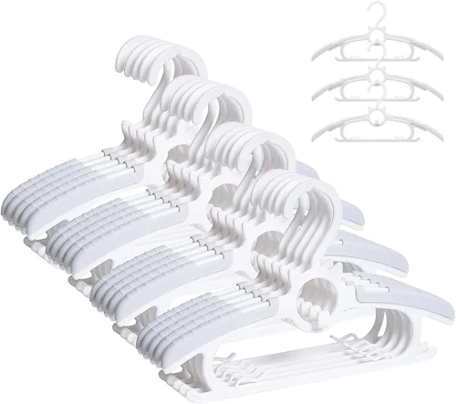 Vista 10 de JSF Perchas ajustables para bebés, 20 piezas de ganchos para guarderías, antideslizantes, extensibles, ideales para ropa de recién nacidos
