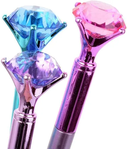 Vista 3 de 8 bolígrafos de diamantes Kawaii, bolígrafo de cristal grande con diamantes de cristal brillante, bolígrafo metálico con tinta de gel, bolígrafos
