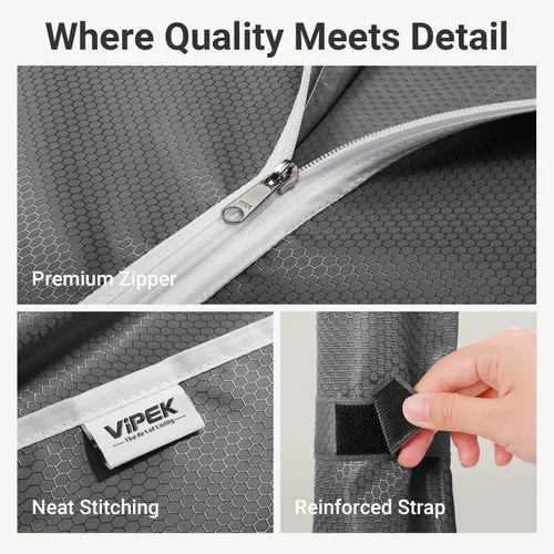 Vista 4 de VIPEK V4C Perchero de Ropa con Funda, Armario Portátil de Servicio Pesado, Perchero de Ropa de Metal Ajustable para Colgar Ropa con Barras Colgantes