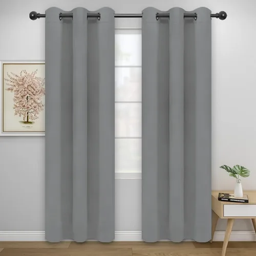 Vista 171 de Easy-Going - Cortinas opacas para dormitorio, aislamiento térmico sólido con ojales, cortinas de ventana para reducción de ruido, cortinas