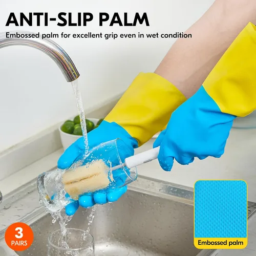 Vista 2 de Vgo... Guantes de limpieza,Lavavajillas,Cocina,Resistente,Reutilizables