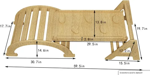 Vista 5 de Avenlur Juego de escalada Montessori 5 en 1 de arce - Gimnasio de escalada para bebés - Escalera triangular plegable, rampa de escalada en roca