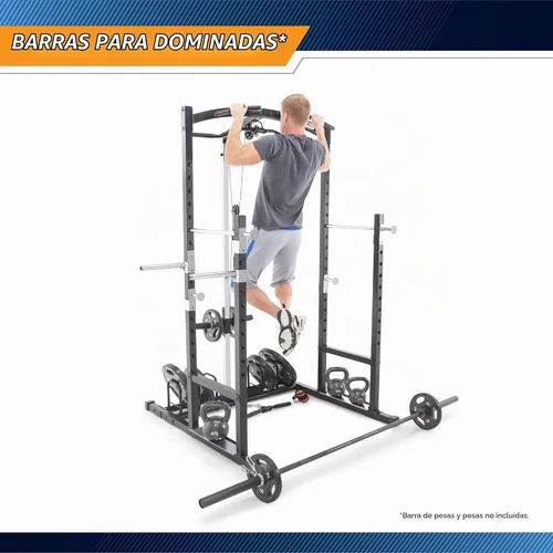 Vista 7 de Marcy Strength Training Home Gym Cage with Pulley System for Weightlifting, Bodybuilding, Full Body Workout Equipment for Home Exercise
