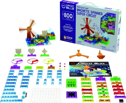 Vista 9 de E-Blox Kit de circuito STEM de bloques de construcción, 59 proyectos, construye tu propio espectáculo de luces de lanzamiento de ventiladores