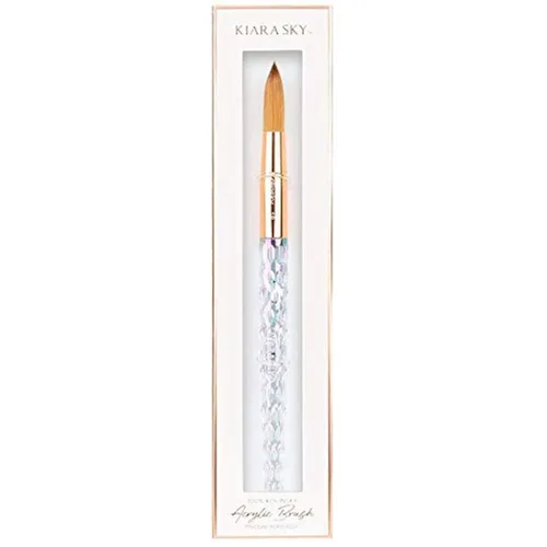 Vista 26 de Kiara Sky Pincel Acrílico #8 - Negro 100% Puro Kolinsky Mango de Corte de Cristal y Resistente al Acetona