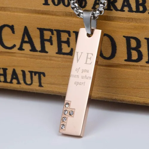 Vista 4 de Wolentty Collares de distancia para parejas para el día de San Valentín Metal Circonia cúbica