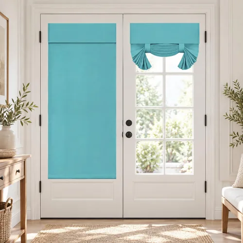 Vista 17 de Deconovo - Cortinas opacas para puerta francesa para ventana de puerta Gris oscuro