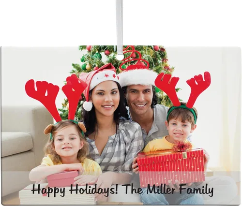 Vista 7 de Adorno de Navidad personalizado de Let's Make Memories - Sube tu foto - Adorno navideño conmemorativo 2025 para familia, pareja, amigo - Foto