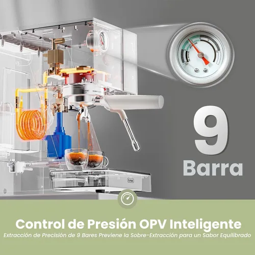 Vista 2 de Gevi - Máquina de café expreso de 20 barras con portafiltro de 2.283 in 3-Blanco