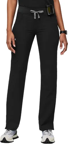 Vista 9 de FIGS Livingston - Pantalones médicos básicos para mujer, cintura de yoga, 2 bolsillos, ajuste clásico de pierna recta 2-Borgoña