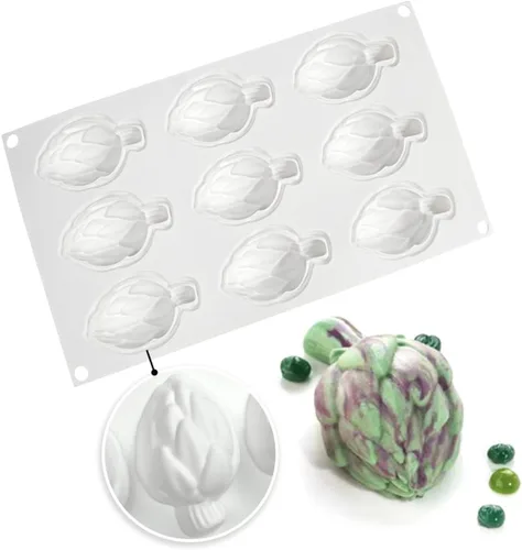 Vista 5 de mostsom Moldes de panadería con forma de cardo Molde de silicona para hornear para pastelería Forma de pastel para magdalenas Molde de donas Molde